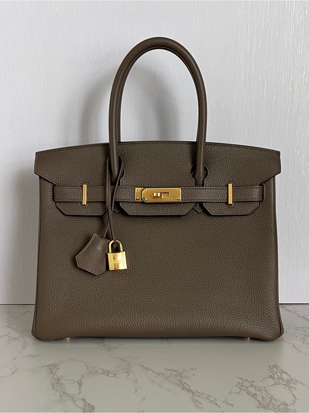 Hermes Birkin 30 Taupe Togo leather with Gold Hardware